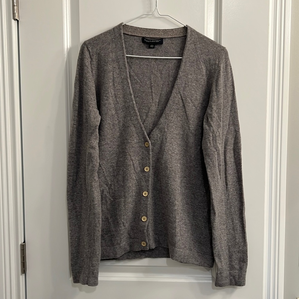 Banana Republic Italian Yarn Gray V-Neck Cardigan L